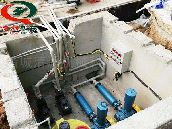 小区污水安装现场